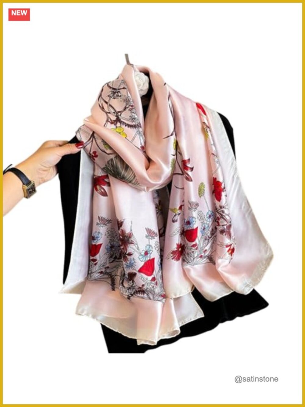 100% Mulberry Silk Scarf Long Lightweight Shawl Wrap Women Fashion Scarf